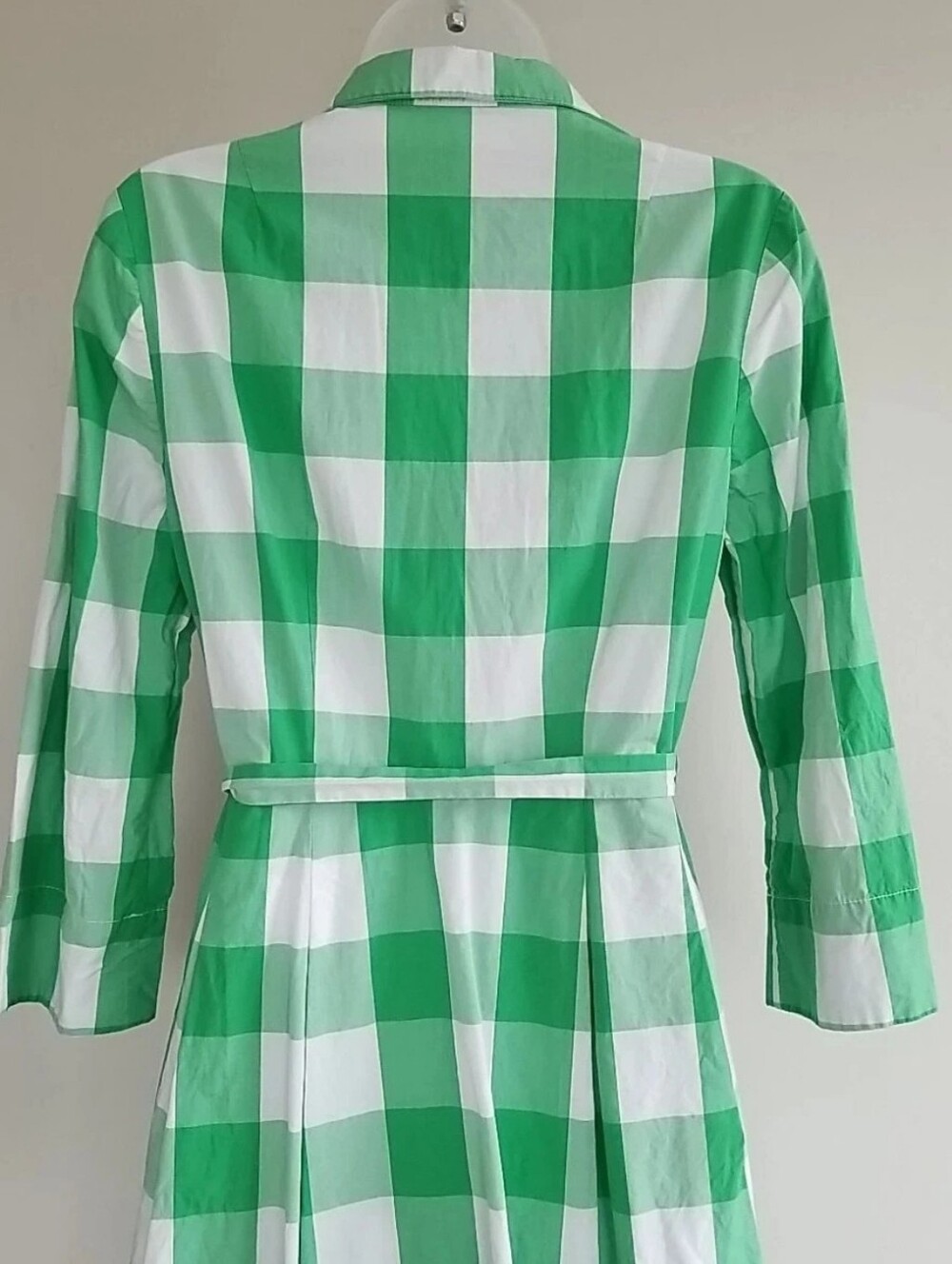 Boden Green and White Gingham Shirt Dress - Picture 3 of 8